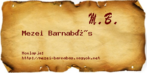 Mezei Barnabás névjegykártya