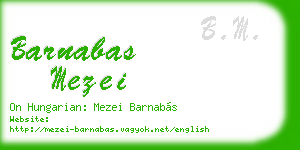 barnabas mezei business card