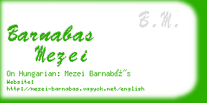 barnabas mezei business card